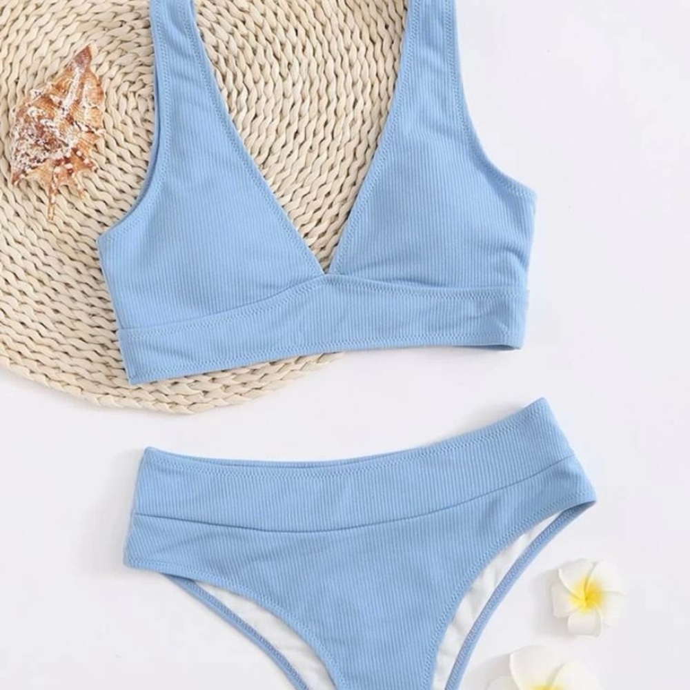 Rib high waisted bikini swimsuit